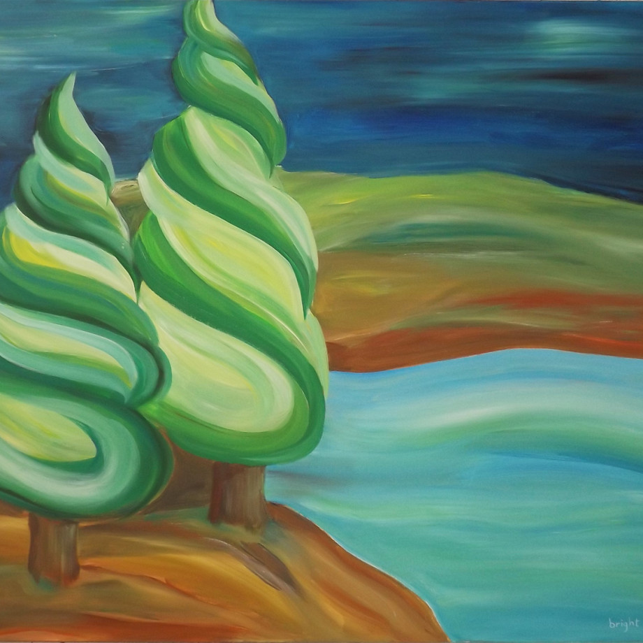 island trees 36x42 painting janet bright art