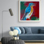 red bird acrylic painting nature janet bright