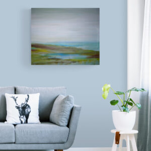 sea still water landscape painting janet bright