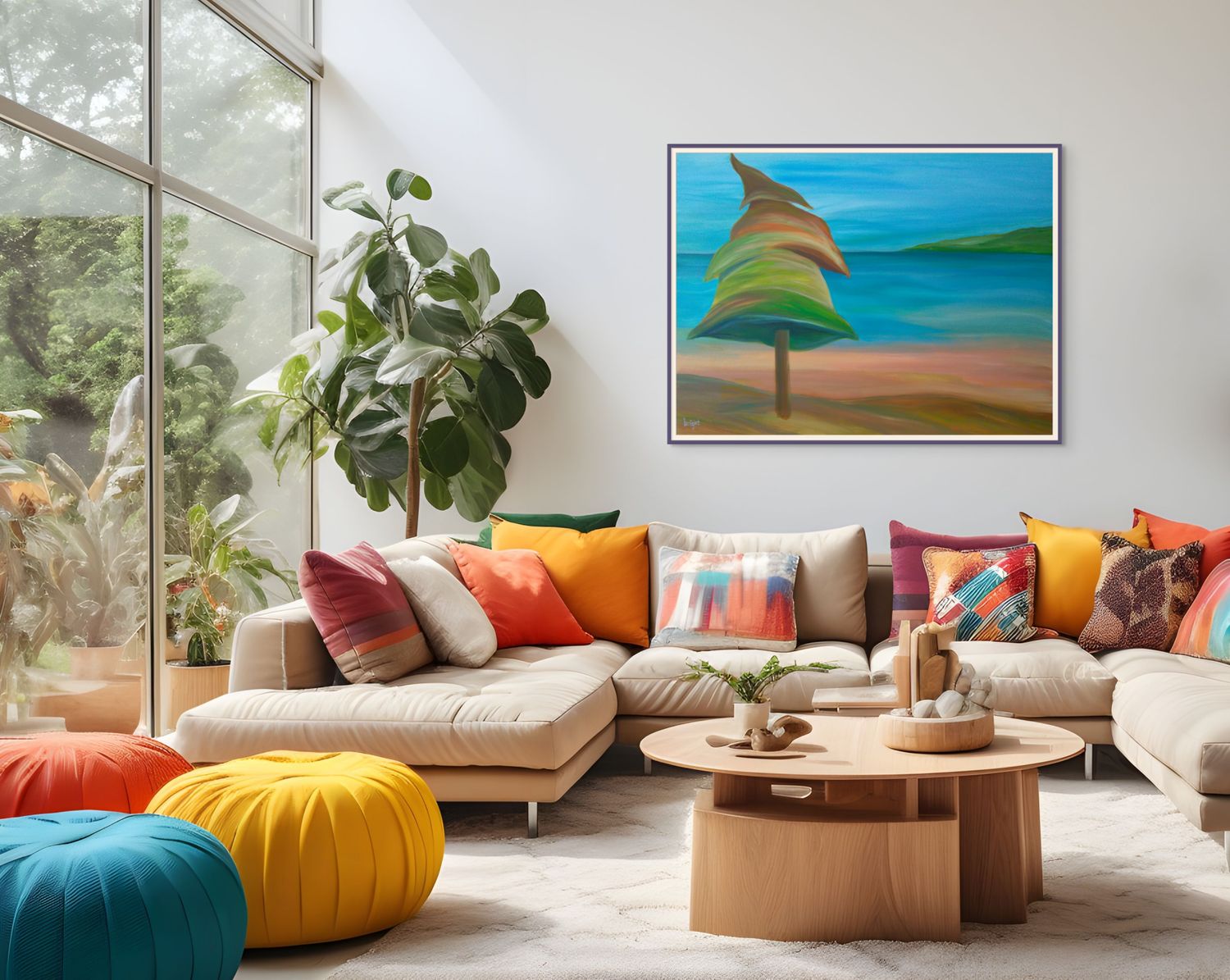 landscape painting janet bright canadian art rainbow tree